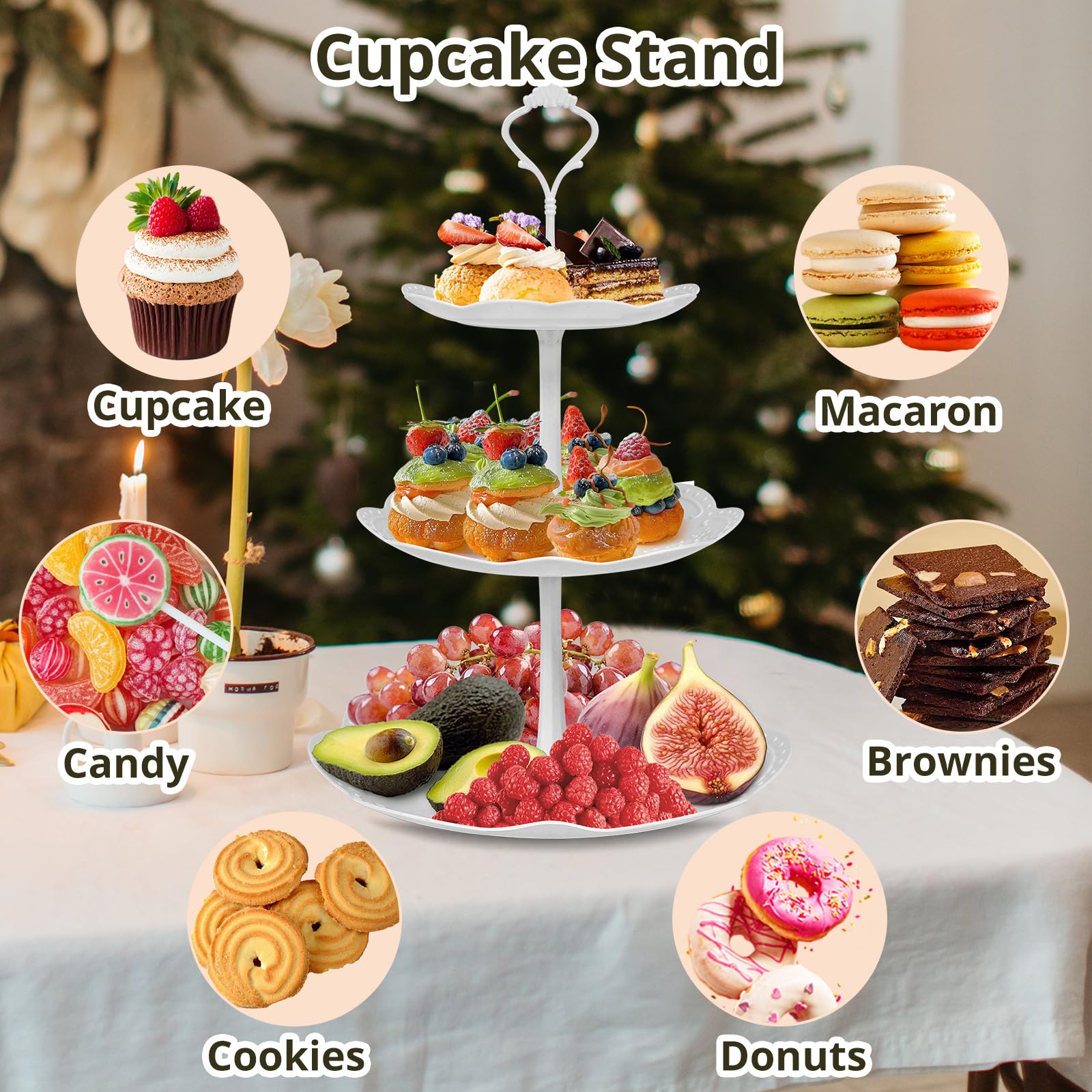 Rindoujin white cake stands ideal for tea parties and baby showers