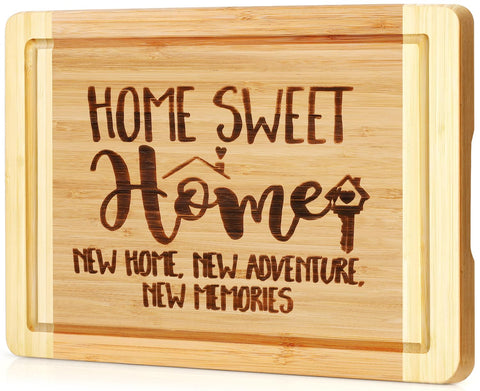 Ringshine home-sweet-home engraving cutting board, ideal for housewarming entertaining.
