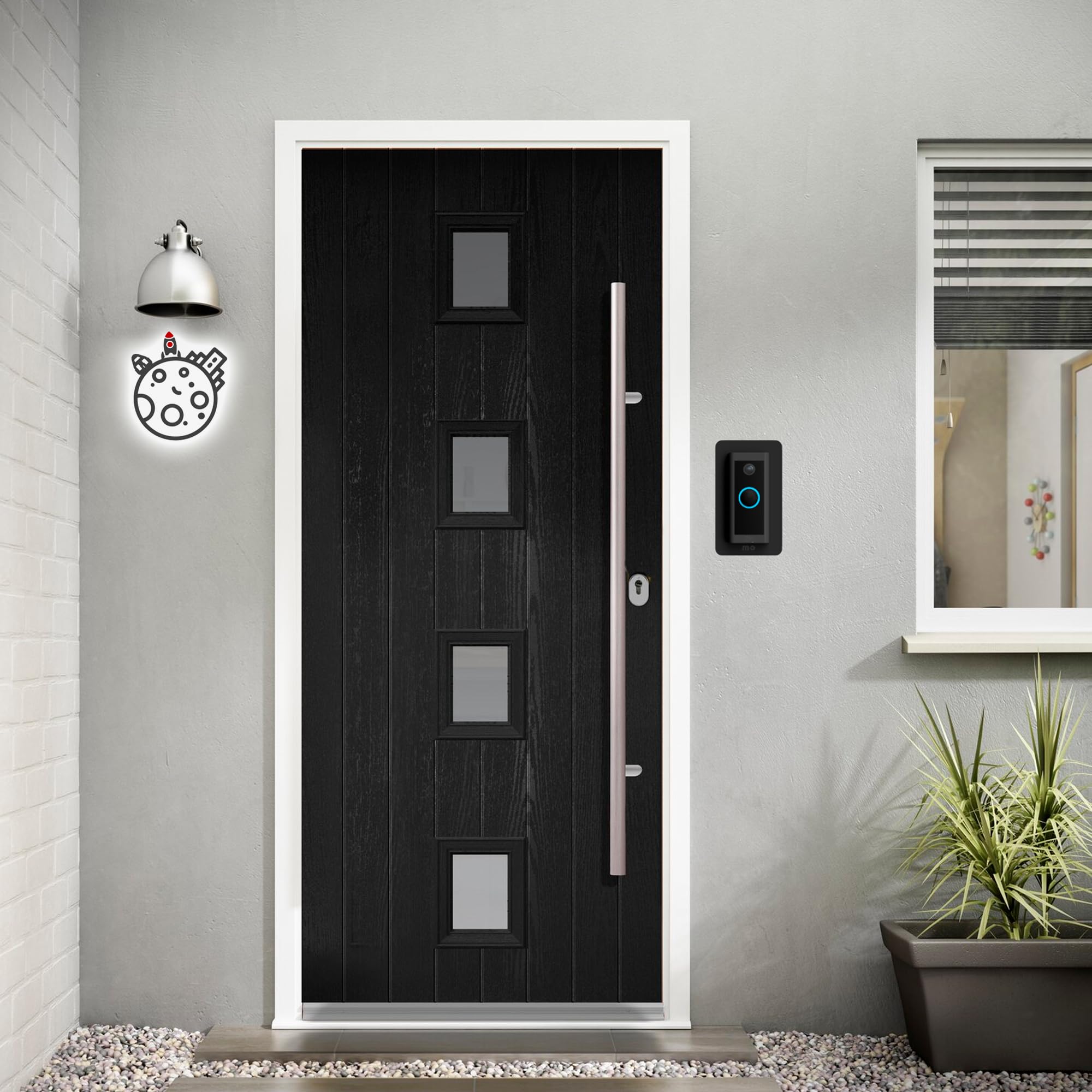 RingWired wall plate easy installation without adhesives.