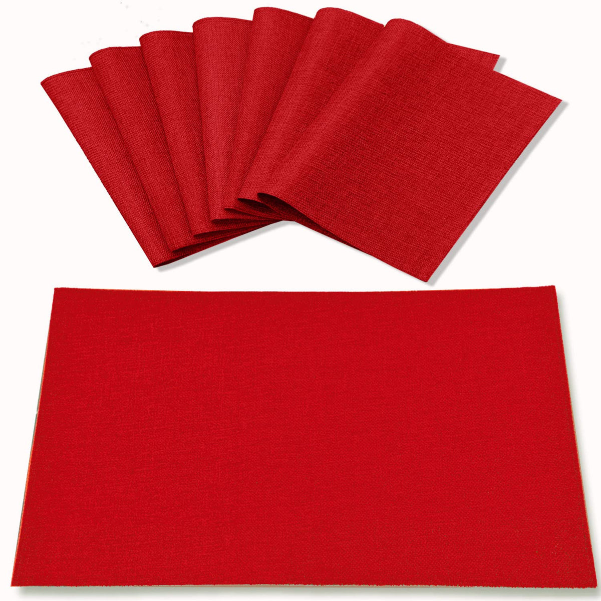 Rinpon red cloth placemats with linen look for festive tables
