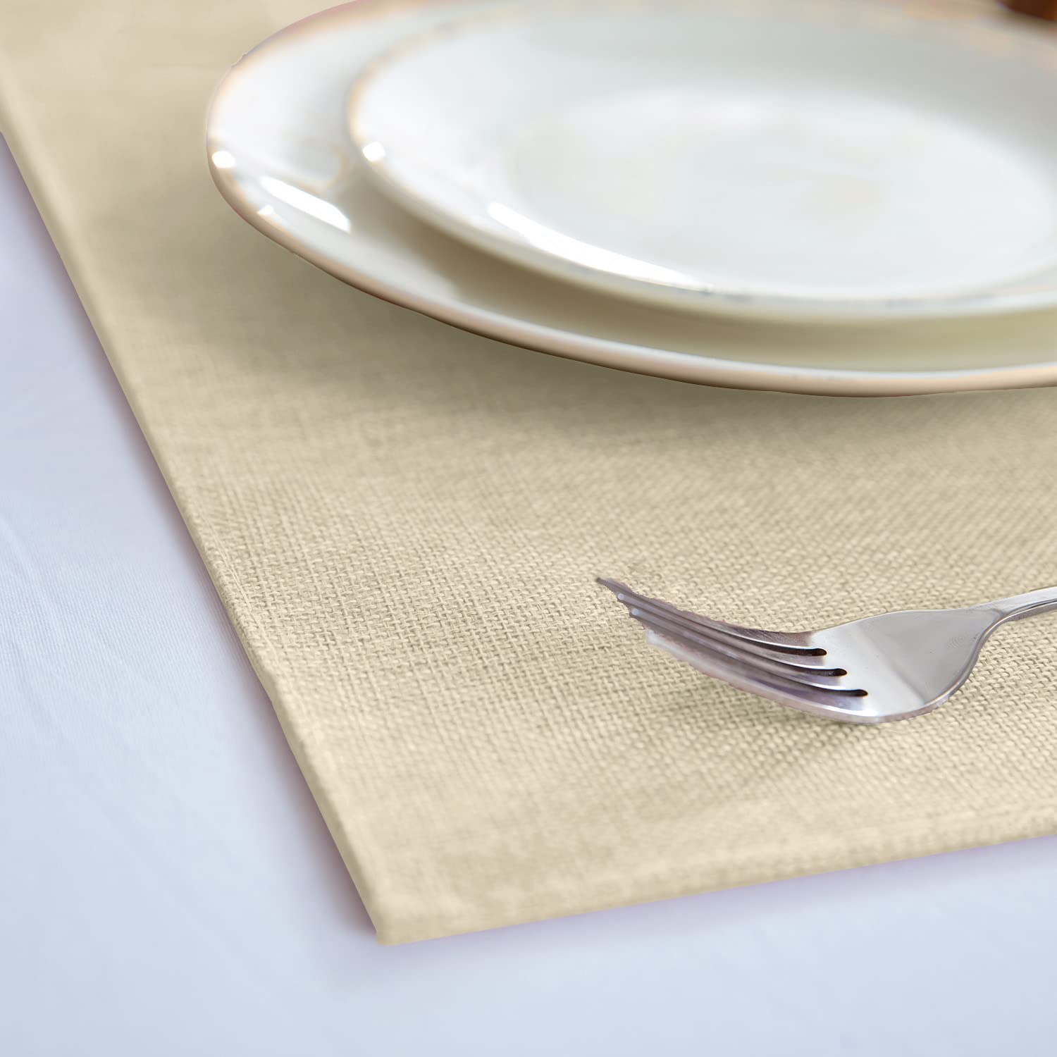 Rinpon double-layer placemats in beige offer durability and two usable sides.
