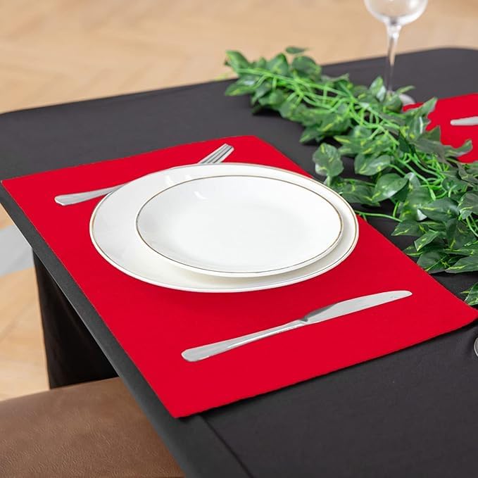 Rinpon double-layer red placemats protect tables from heat and spills