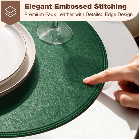 Rinpon faux leather placemats with edge stitching for a premium table look