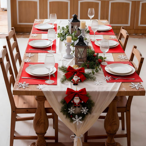 Rinpon machine-washable red placemats for easy care