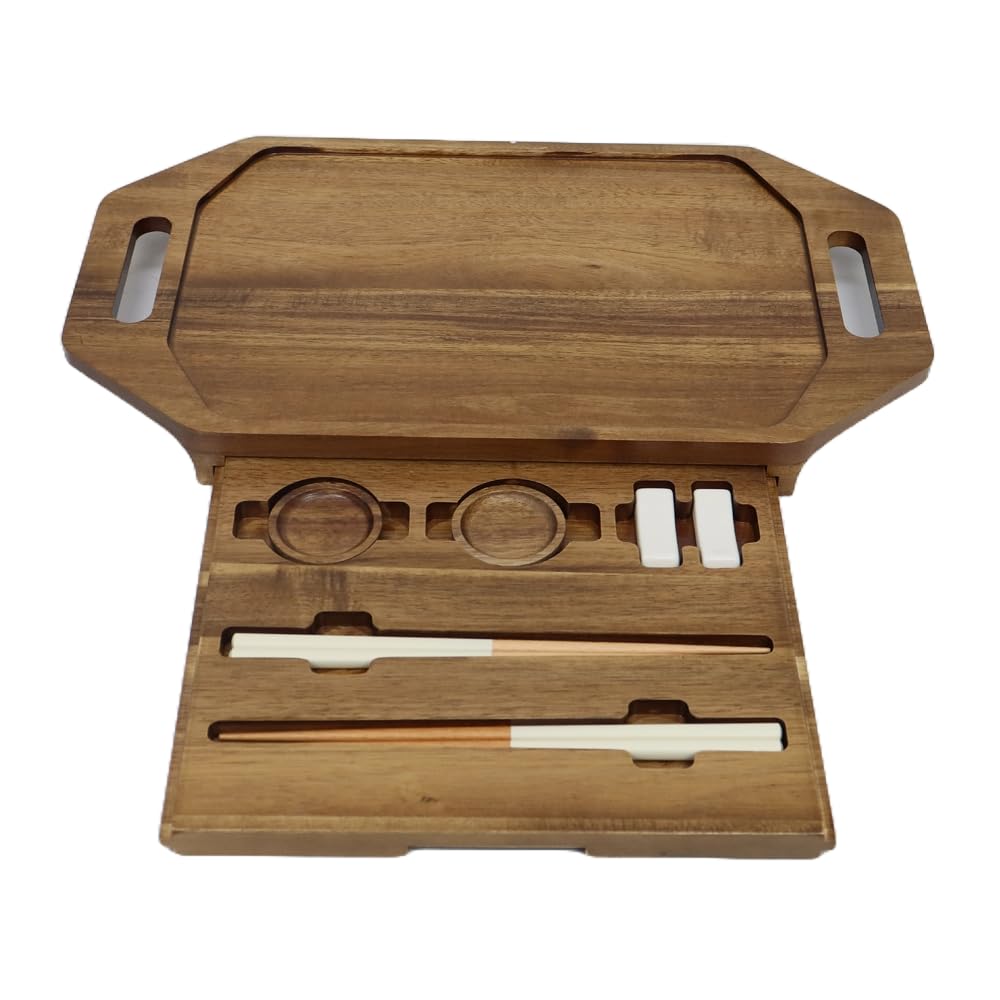 RIQMU sushi-serving tray measures 17x10 inches on a countertop