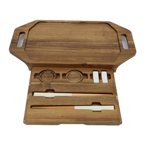 RIQMU sushi-serving tray measures 17x10 inches on a countertop