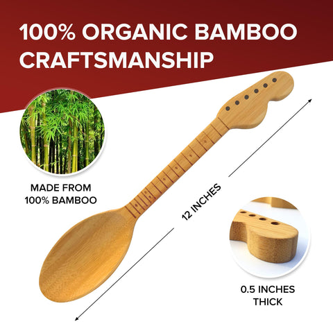 Rise8 Studios cooking fork with ergonomic guitar-neck handle