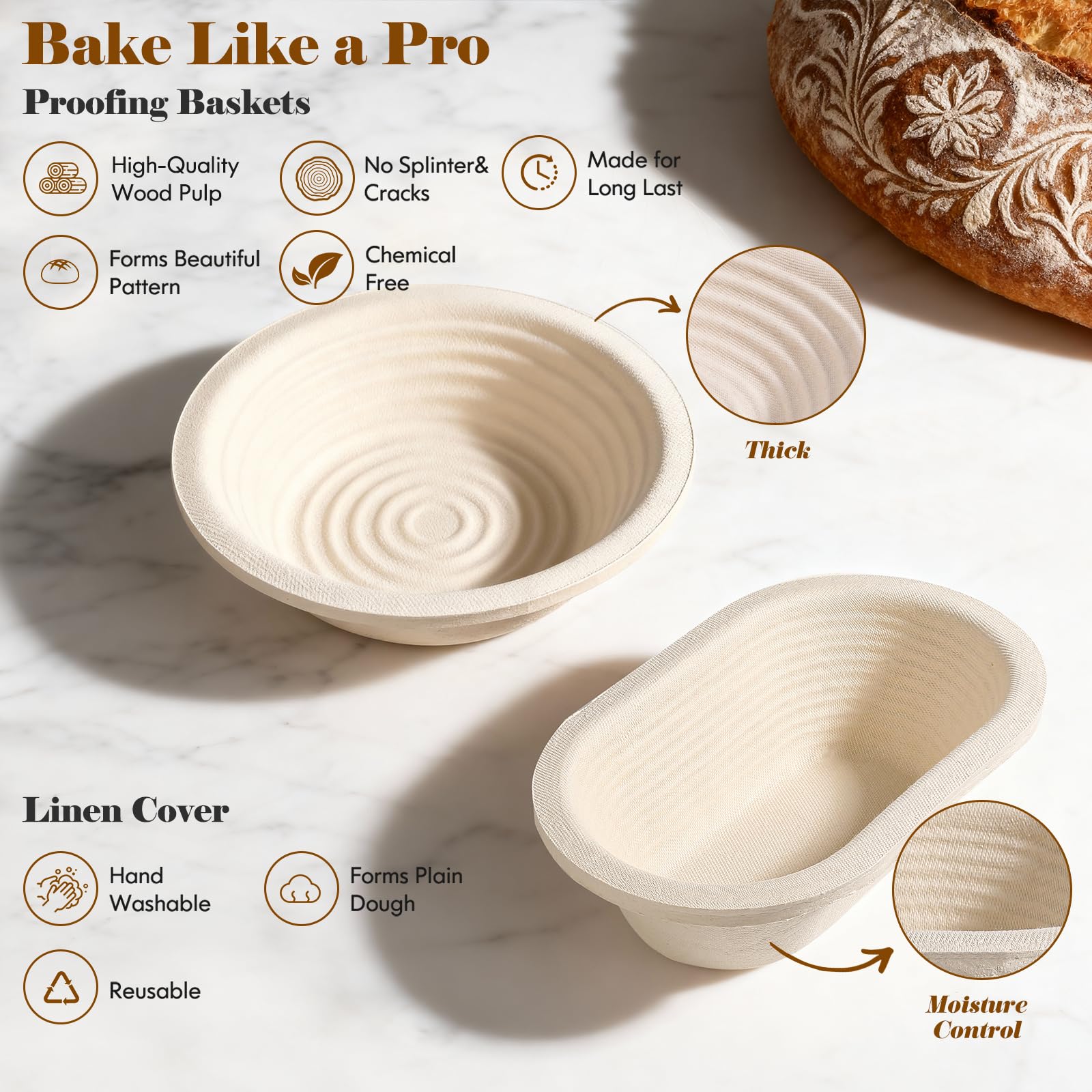 Risecret bread sling and scrapers enable smooth transfer and clean handling