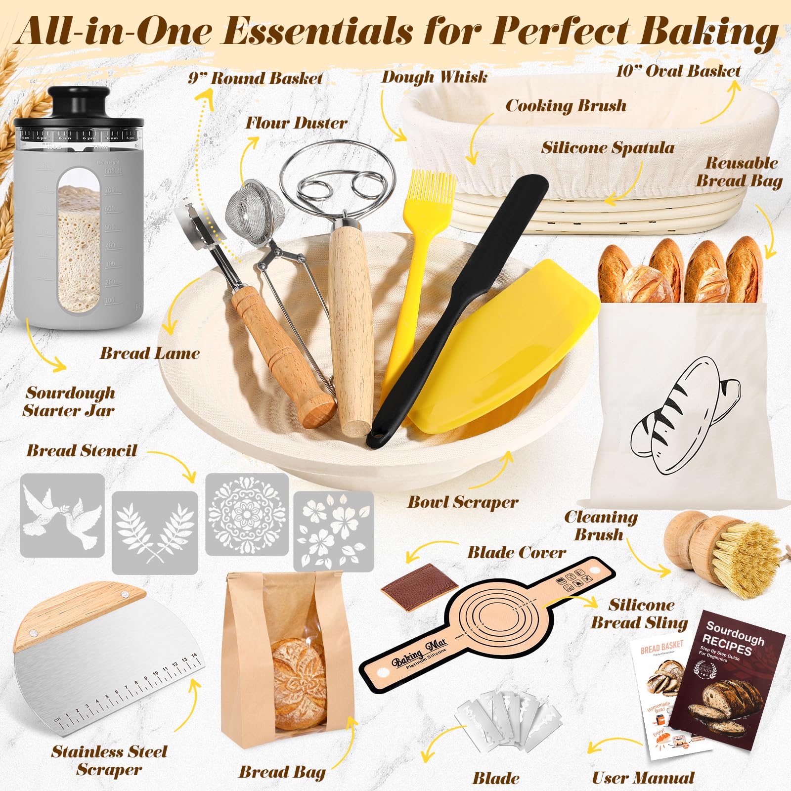 Risecret deluxe sourdough kit oval banneton setup demonstrates versatile shaping for artisan loaves