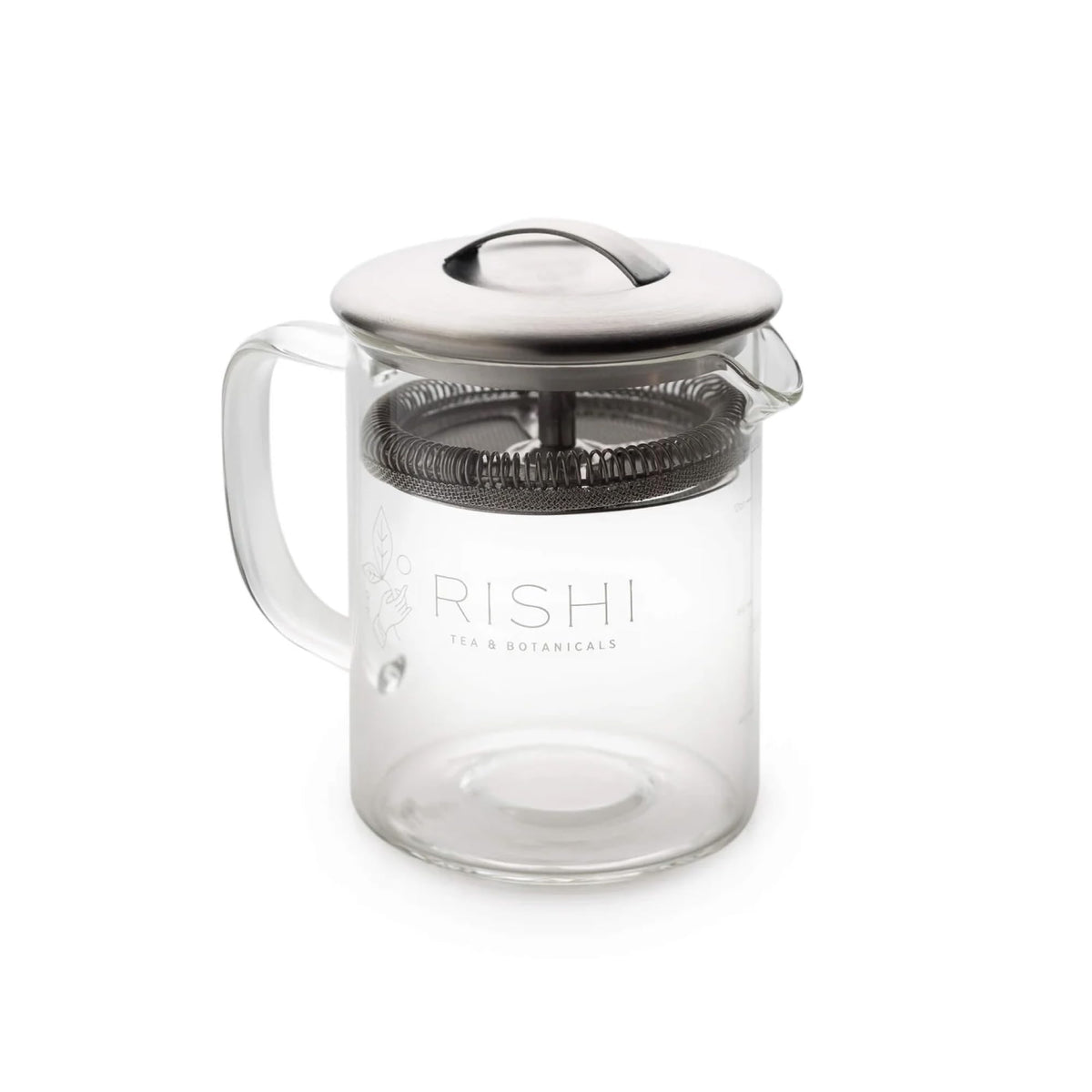 Rishi Tea Simple Brew teapot with 12oz loose-leaf brewing for easy viewing.