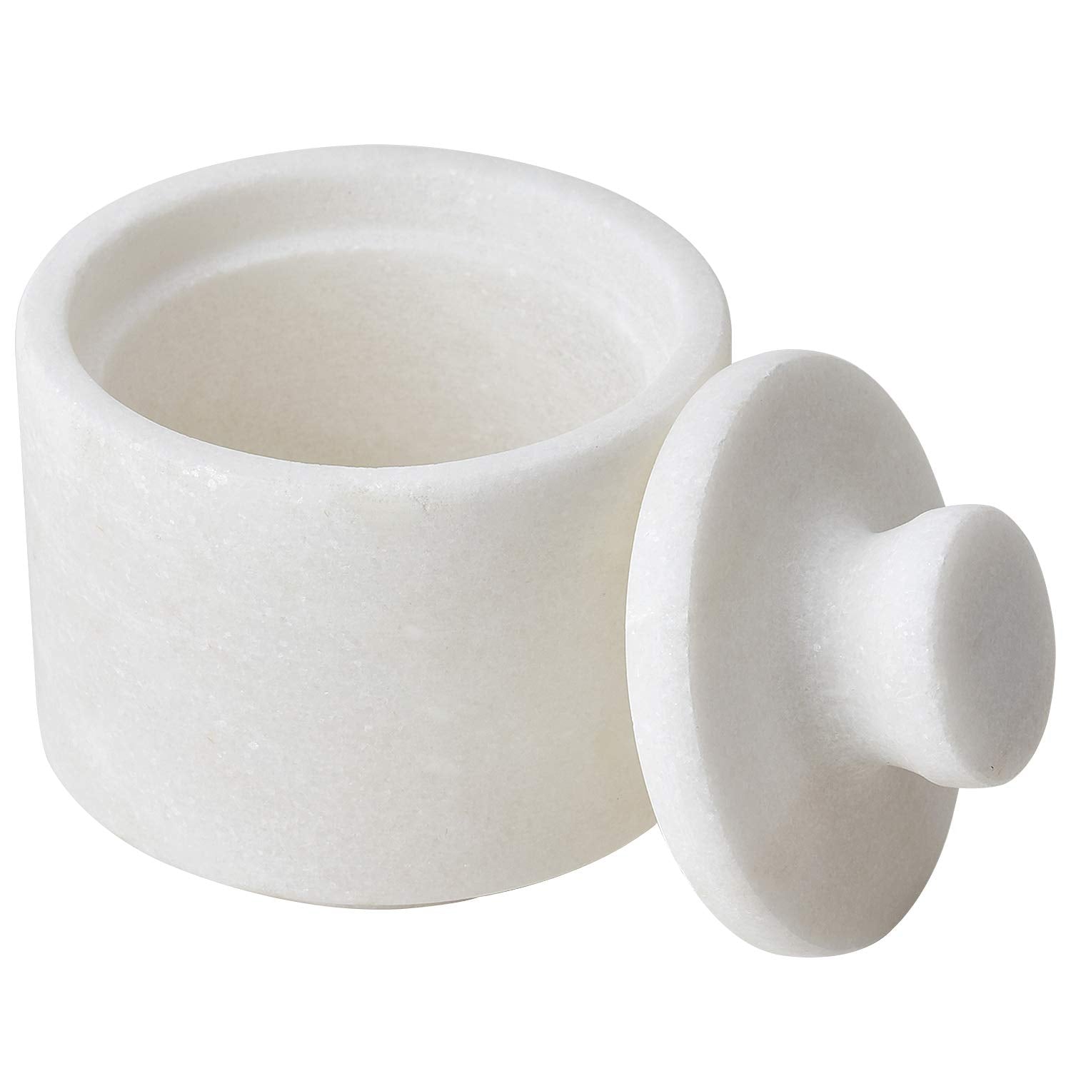 Rissetree salt cellar with lid on, preserving freshness and humidity control.
