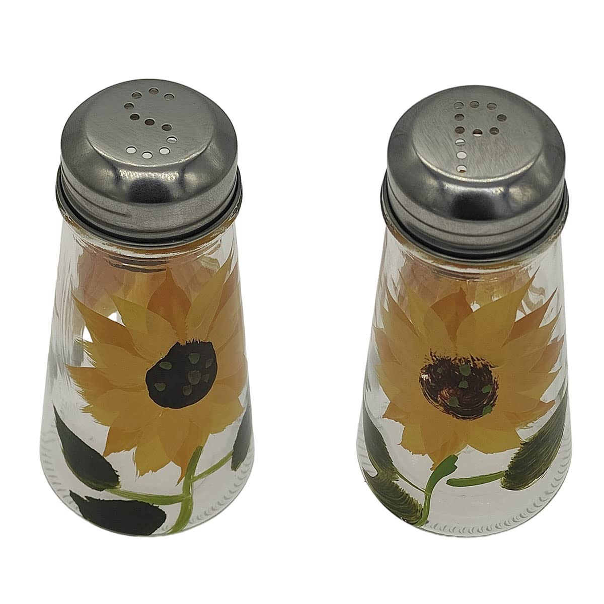Detail of painted sunflowers on Ritadeshop shaker surface