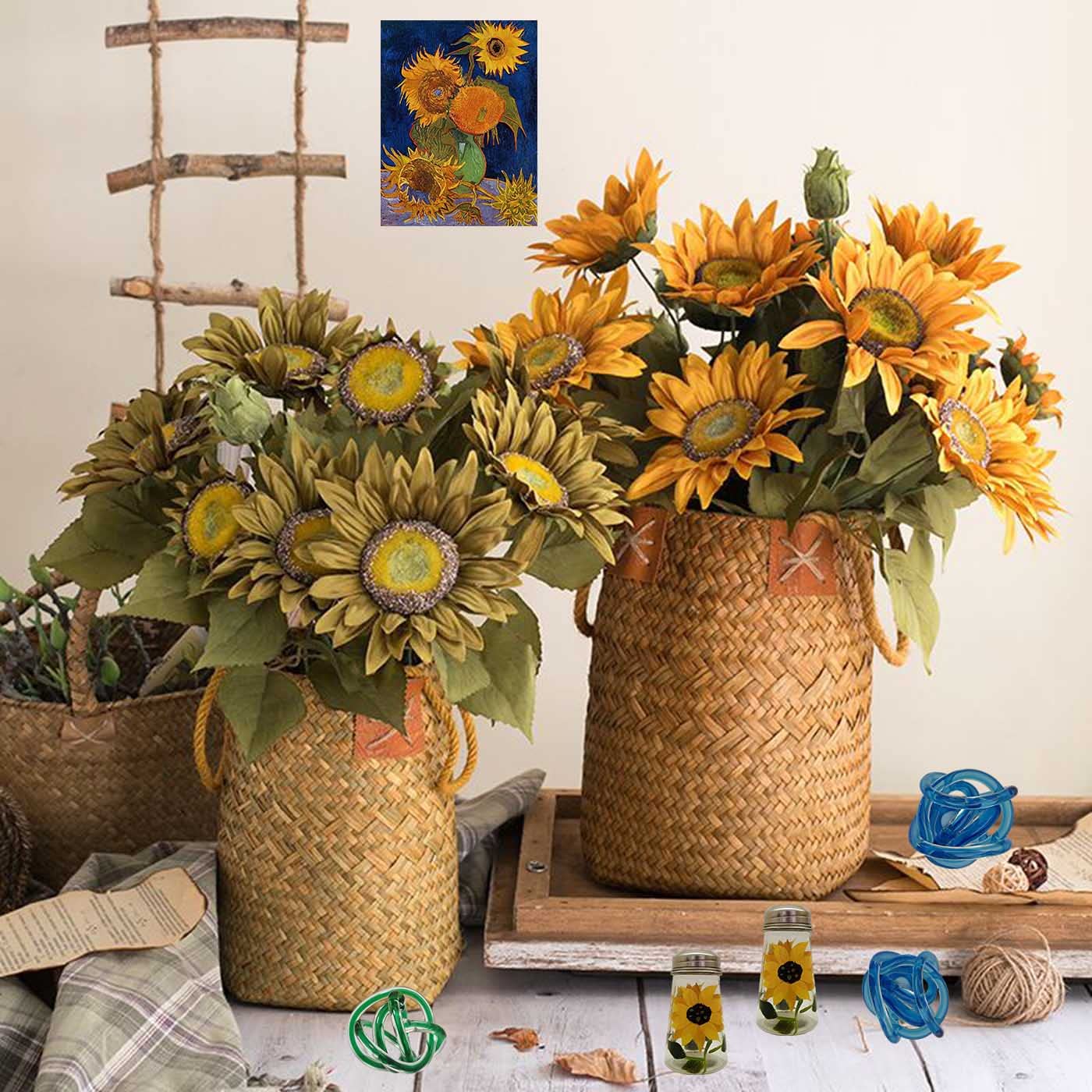 Ritadeshop sunflower pepper shaker with stainless lid, bright kitchen companion