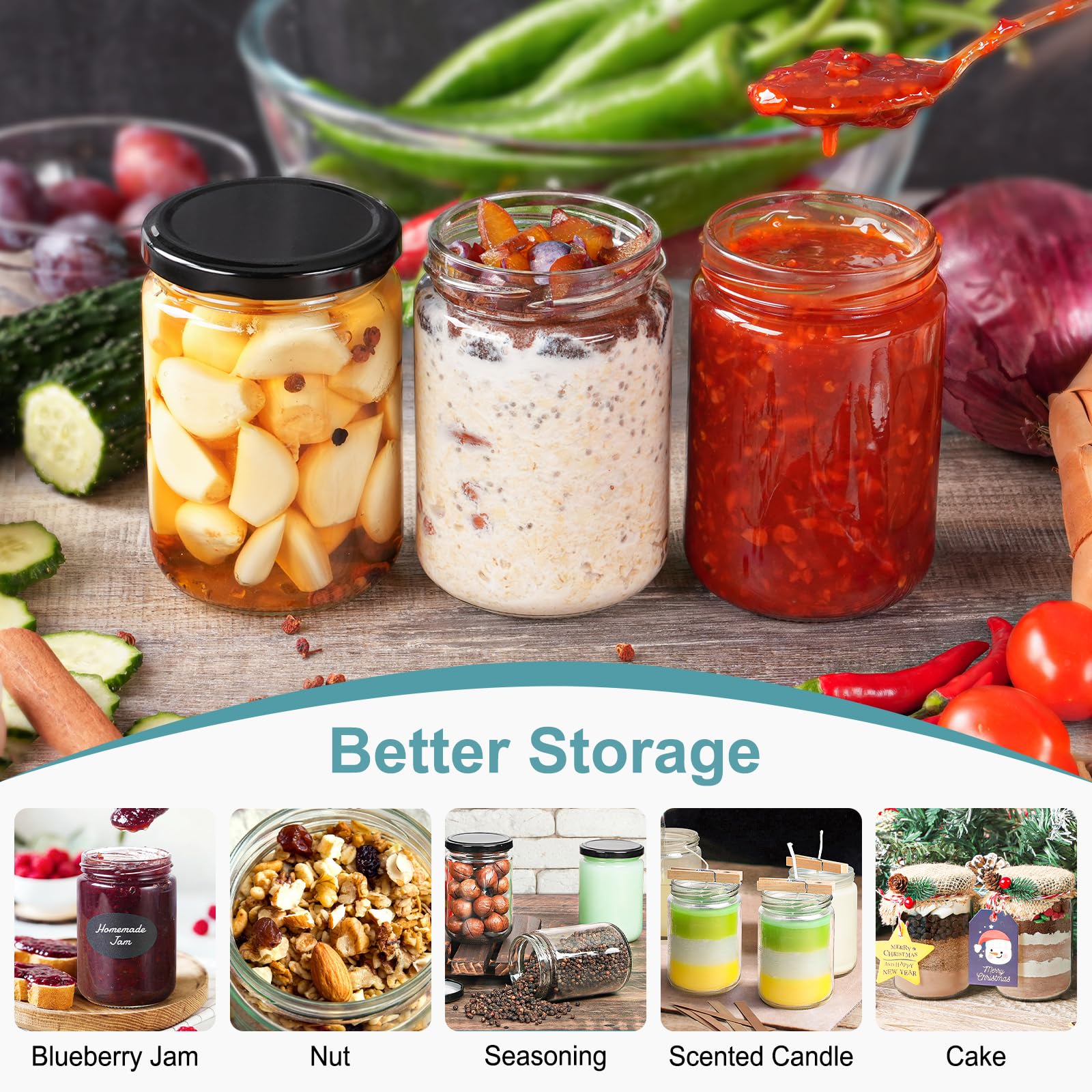Ritayedet 12oz jar for spice storage and pantry prep.