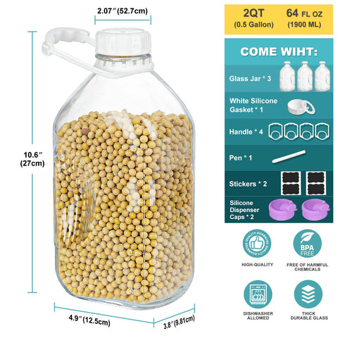 Ritayedet glass milk jar with airtight screw cap for fresh storage