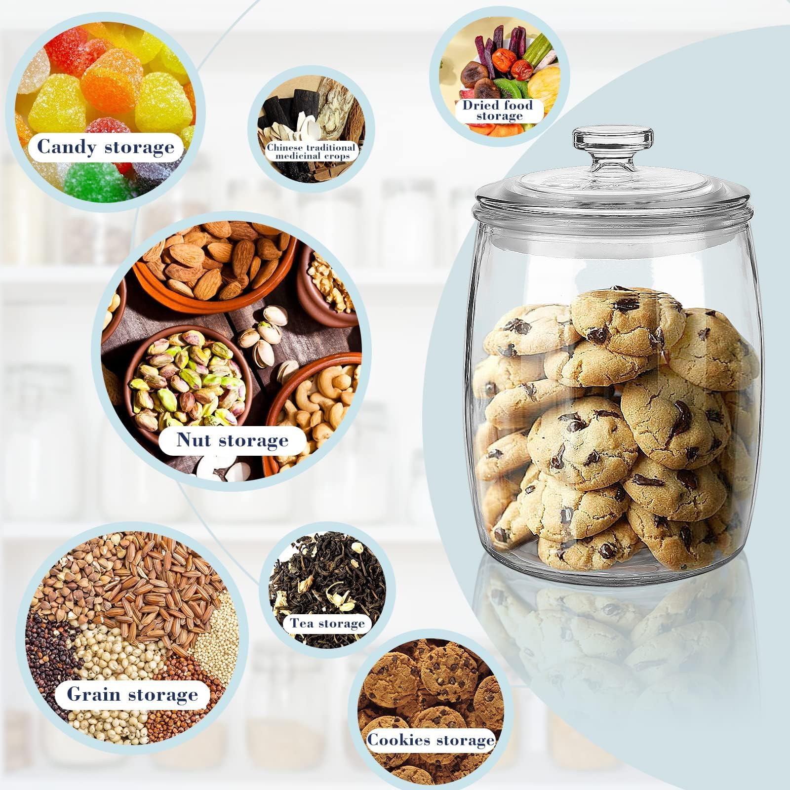 Ritayedet apothecary jar, clear glass, ideal for candy storage and display.