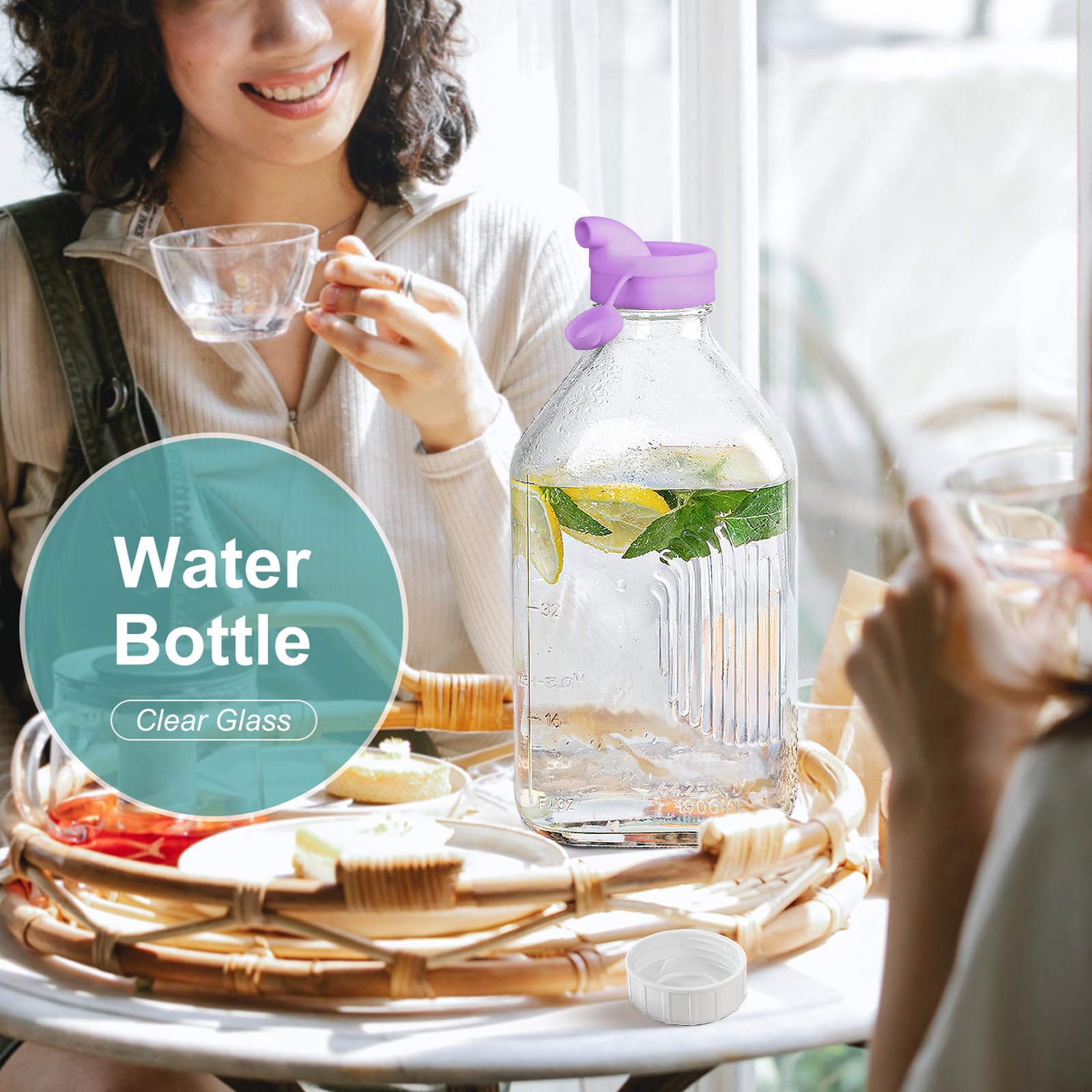 Ritayedet BPA-free glass bottle with sturdy handle for comfortable grip