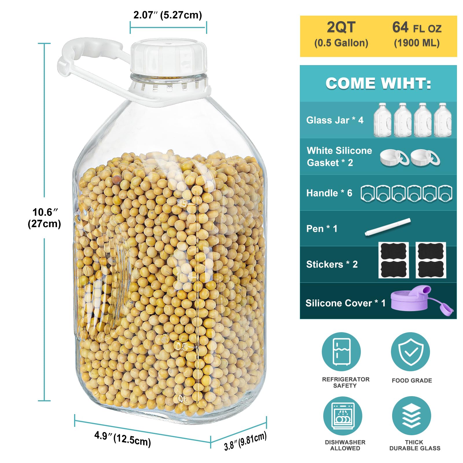 Ritayedet fridge-safe glass bottle ideal for storing milk and juice