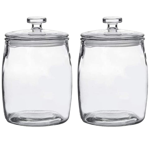 Ritayedet half-gallon glass jar with wide-mouth lid for easy pantry access.