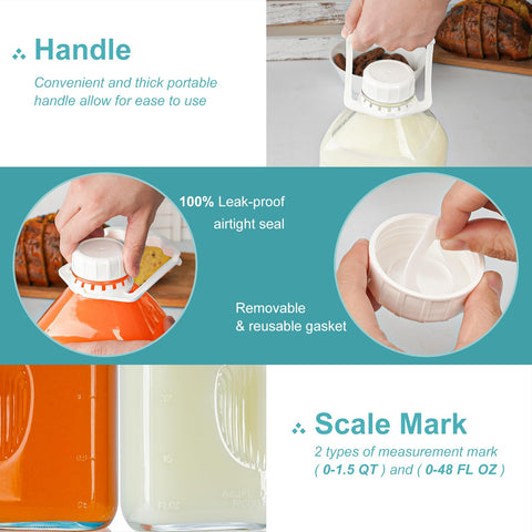 Ritayedet heavy-duty glass bottle with leak-proof screw lid for beverages