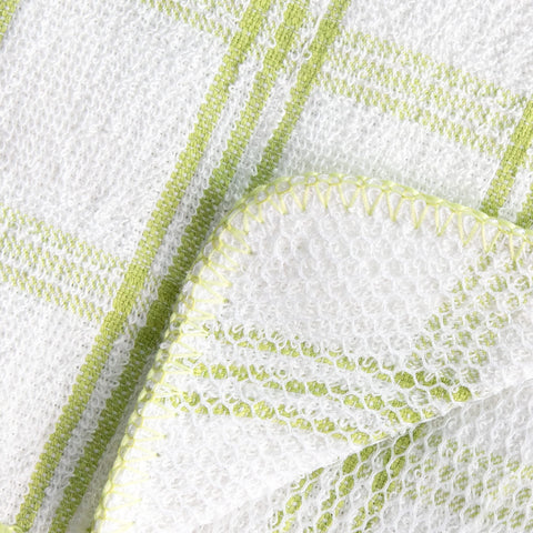 Ritz blue-green check dish towel set offers coordinated kitchen cleaning throughout the day.