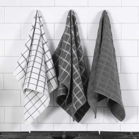 Ritz machine-washable kitchen towels illustrated for easy laundry days.
