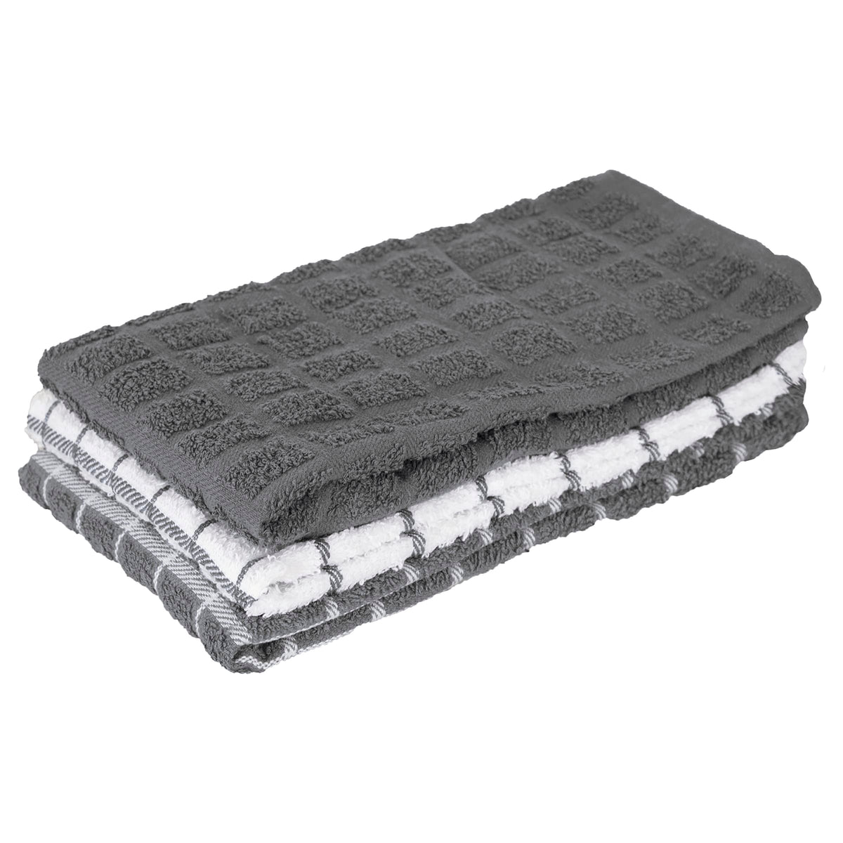 Ritz premium cotton terry check dish towels 3-pack hero image, versatile kitchen use.