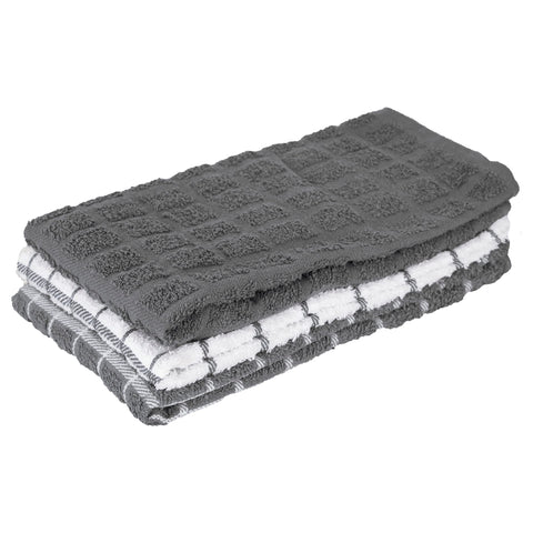 Ritz premium cotton terry check dish towels 3-pack hero image, versatile kitchen use.