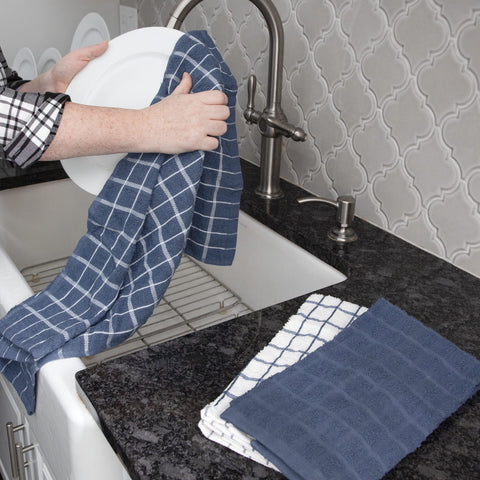 Ritz Premium towels drying dishes with soft, efficient absorption.