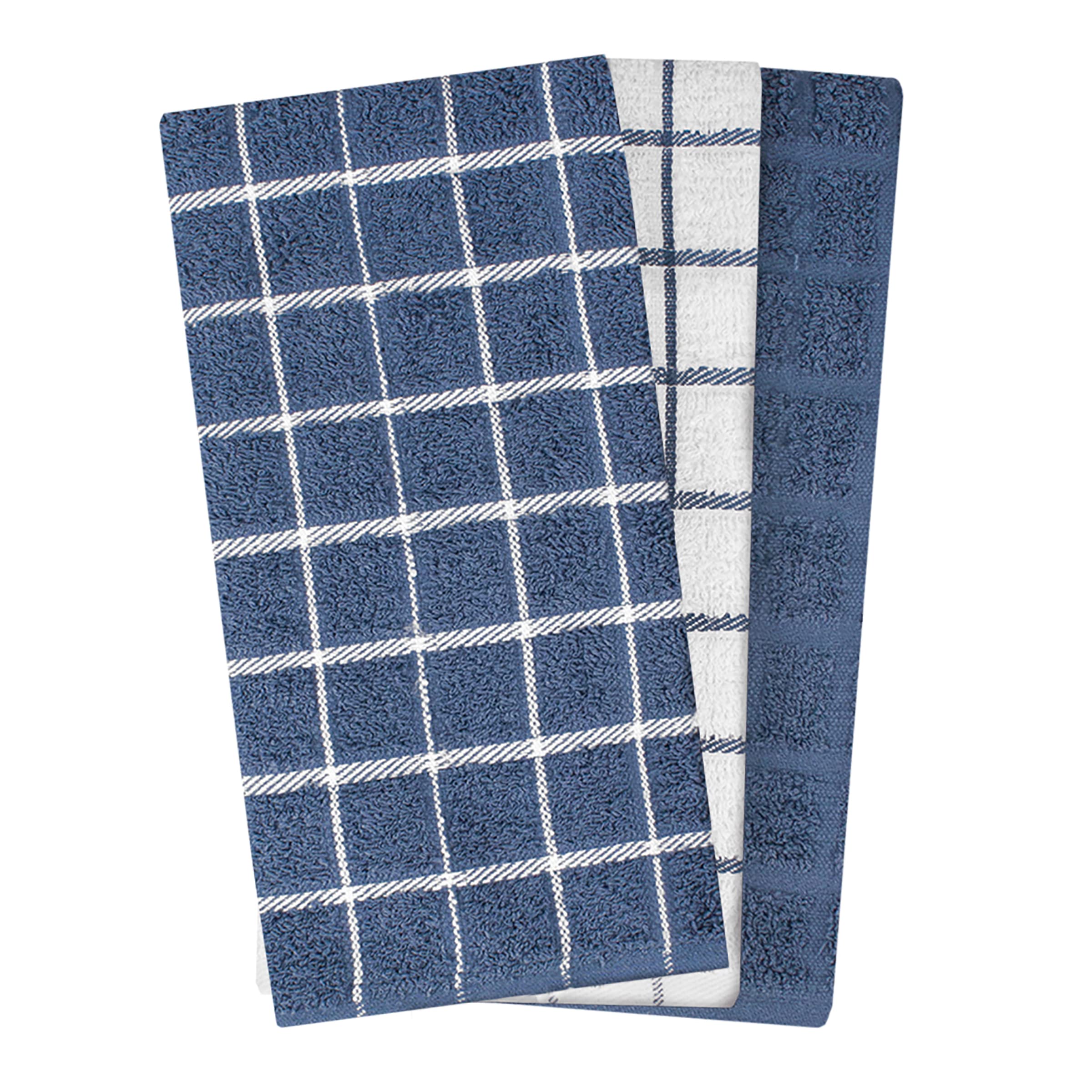 Ritz Premium towels folded on counter show three coordinated patterns.
