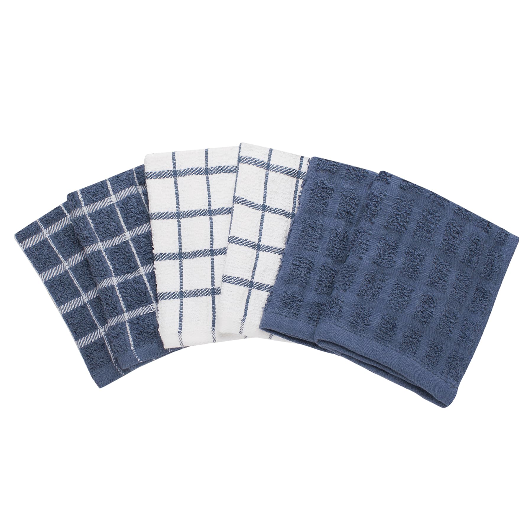 Ritz Premium cotton terry dishcloth with dark check pattern for sturdy everyday cleaning.