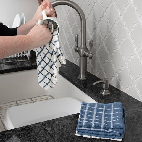 Ritz terry-loop texture dishcloth highlights absorbent surface for quick spills.