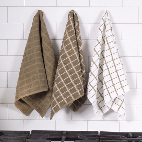 Ritz Terry kitchen towel absorbs spills and soaks up splatters.