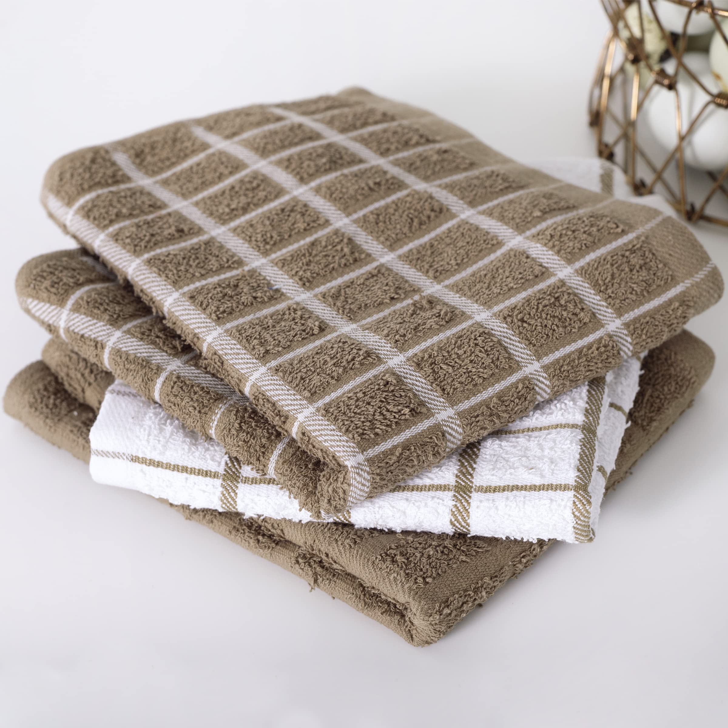 Ritz Terry kitchen towel measures 25in by 15in for full coverage.