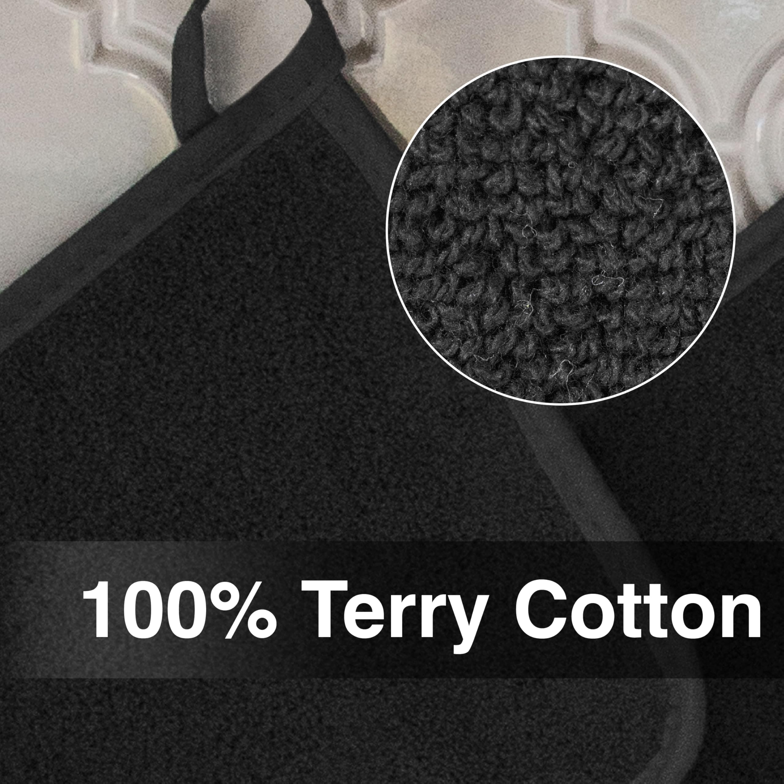 RITZ Terry potholder-black ergonomic grip helps secure pots with comfort.