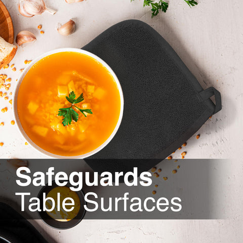 RITZ potholder-black machine washable for quick, hassle-free cleaning.