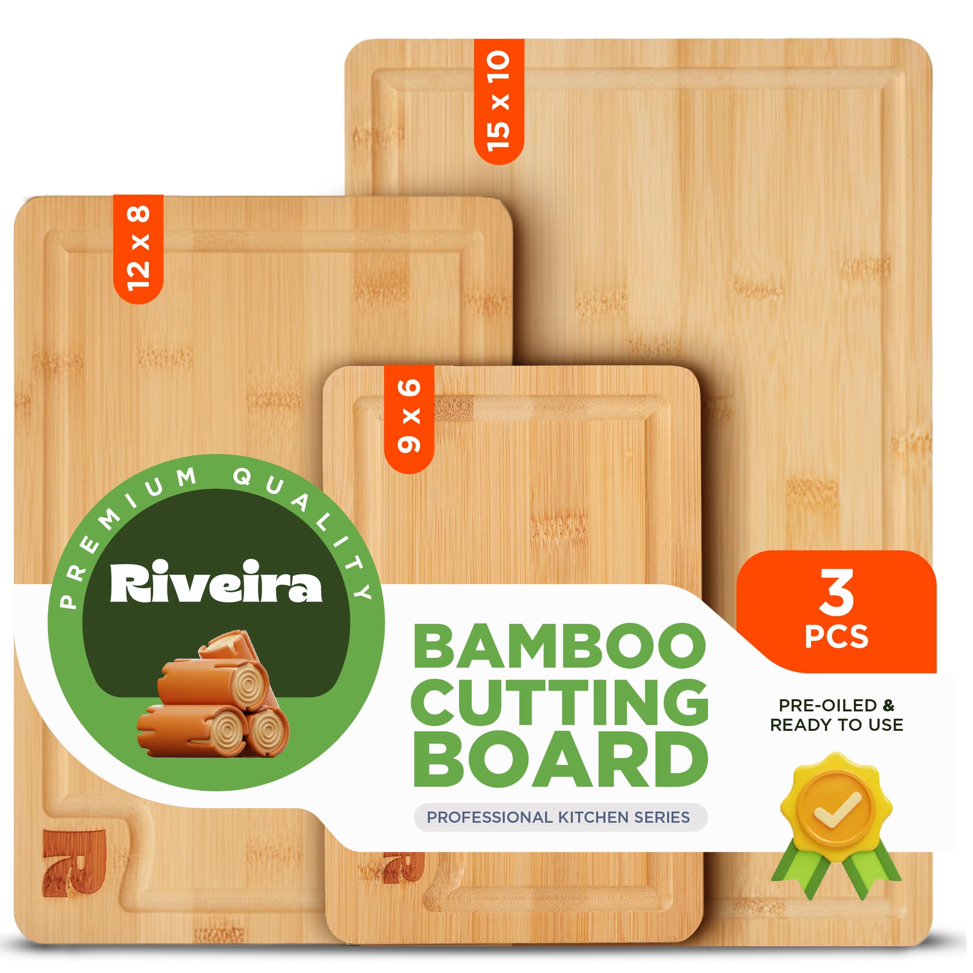 Riveira bamboo cutting board small 9x6 for quick fruit prep and prep work