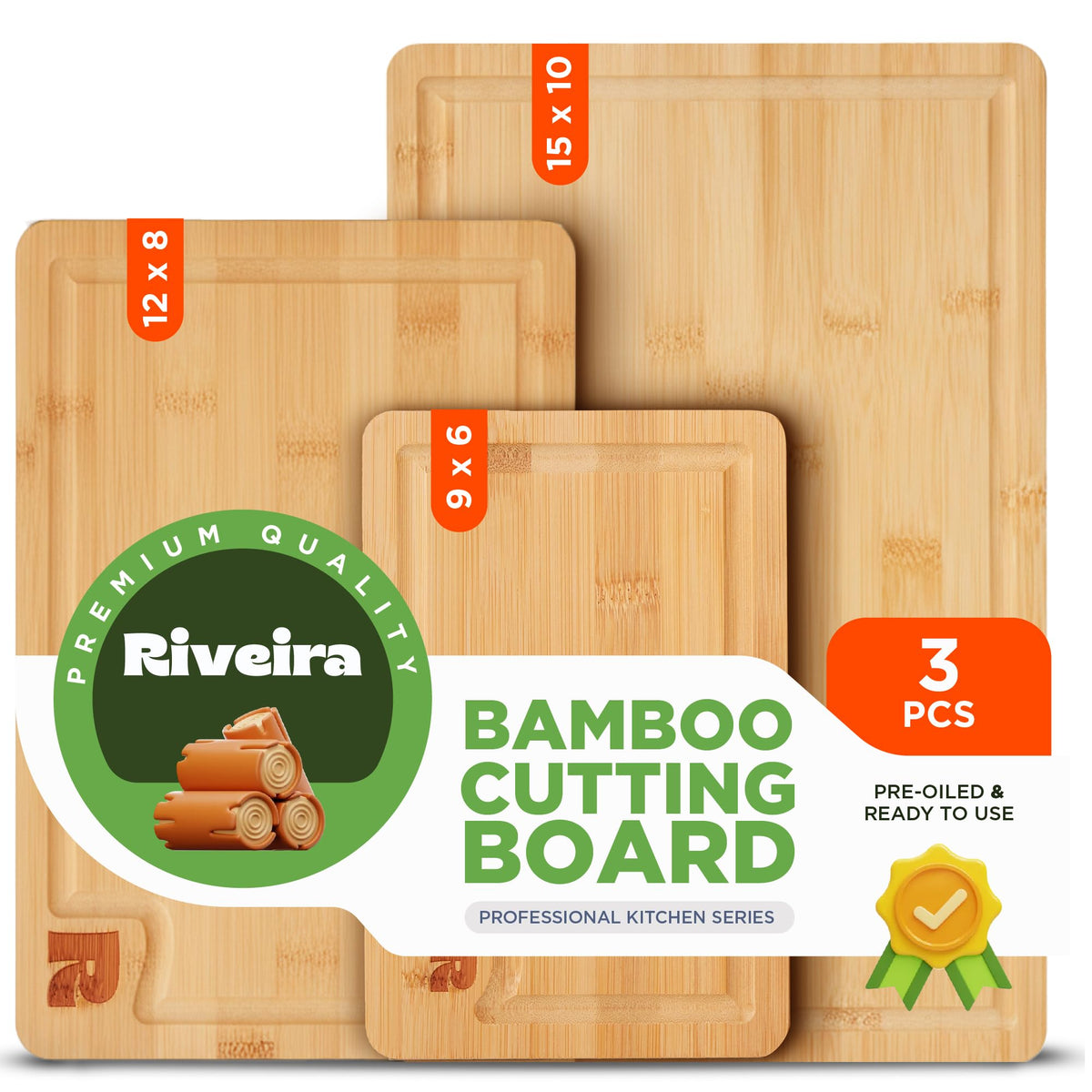 Riveira bamboo cutting board small 9x6 for quick fruit prep and prep work