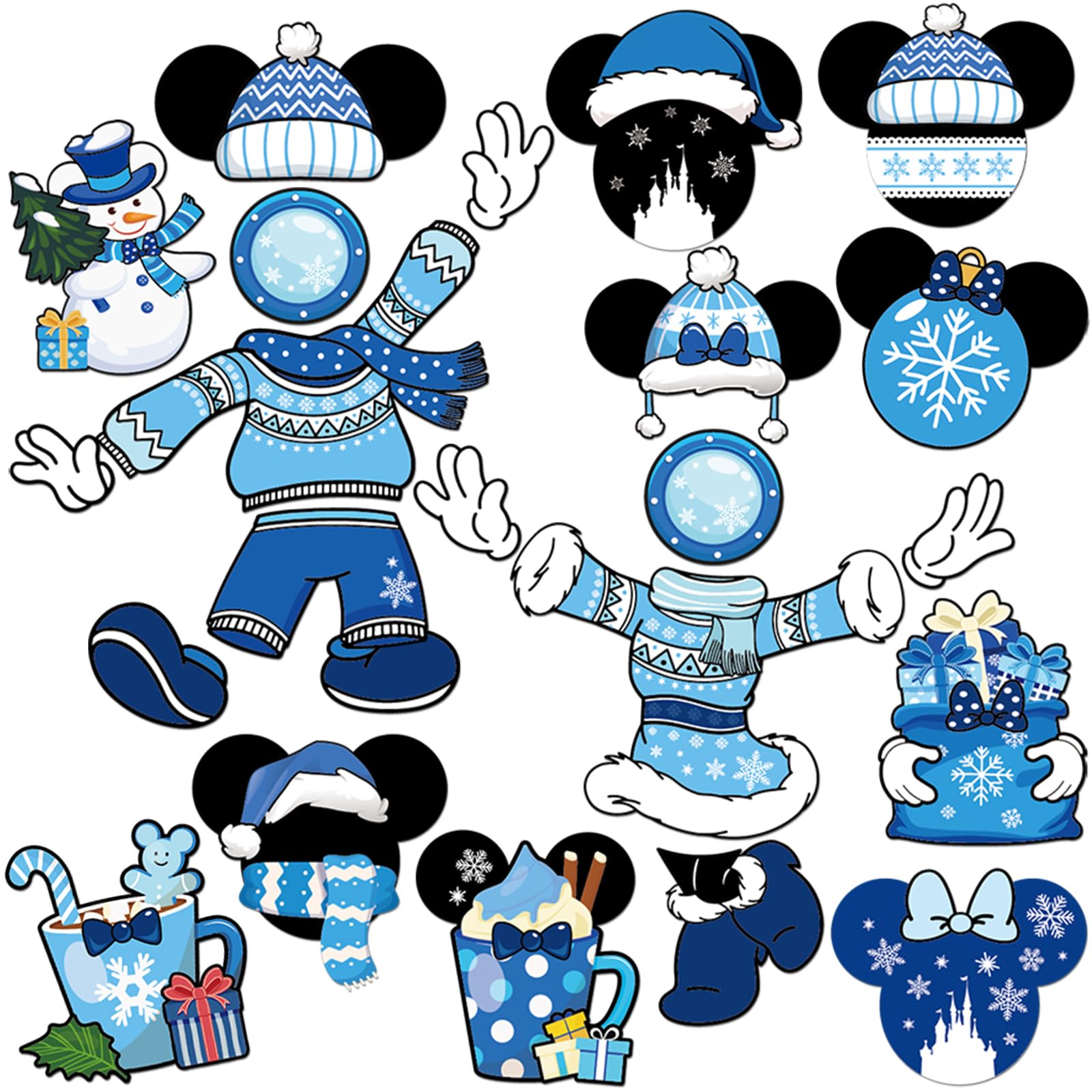 RiVolTa winter cruise door magnets on a cabin door, perfect for festive cabin decor on metal surfaces.