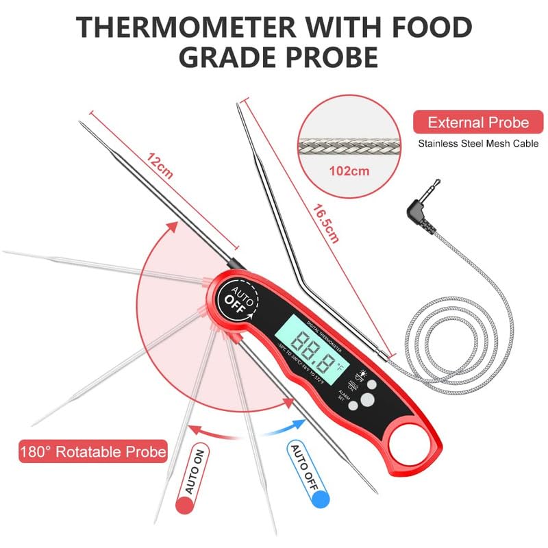 RIWUSI thermometer with calibration function maintains accurate temps.