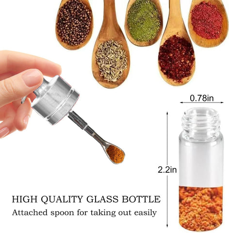 RLFDAE compact spice containers in color options simplify pantry labeling.