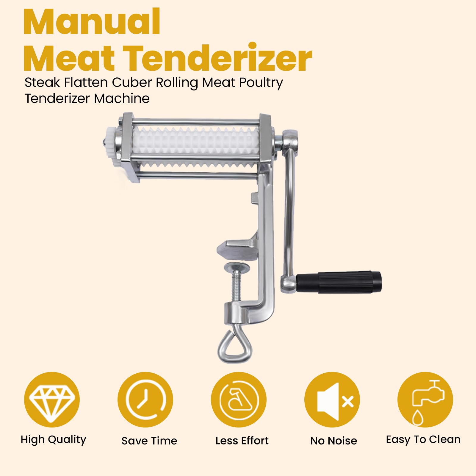 RLOZUI clamp-on tenderizer with roller detail aids quick prep and tender texture.