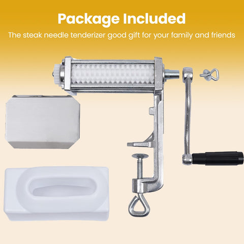 RLOZUI compact storage meat tenderizer fits neatly on a kitchen shelf.