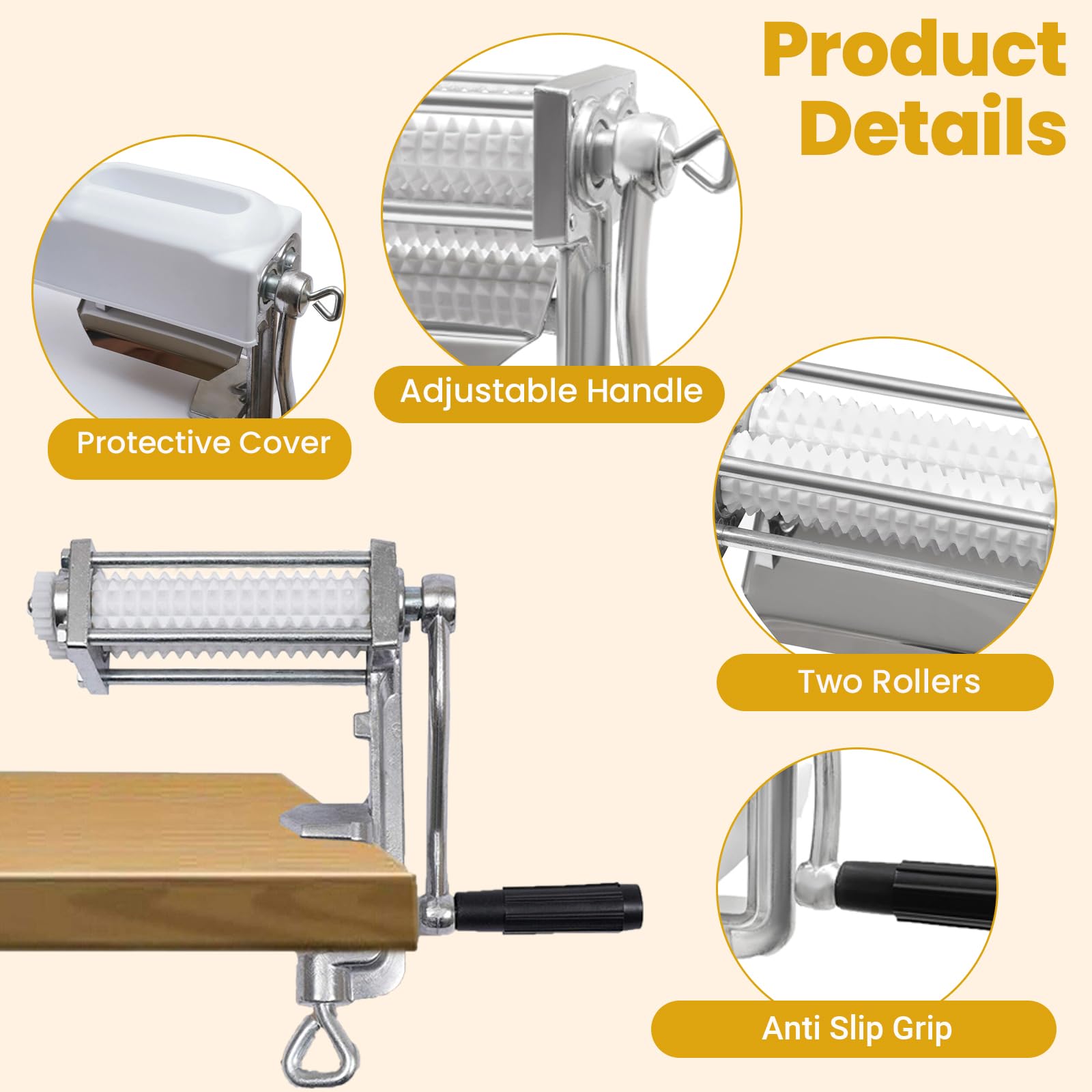 RLOZUI tenderizer rolls close-up highlights perforations that help marinade penetration.