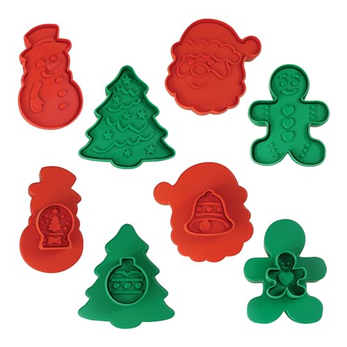 R&M gingerbread boy stamper imprints bold gingerbread shapes on dough