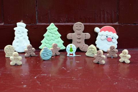R&M snowman stamper creates cheerful snowman images on cookies
