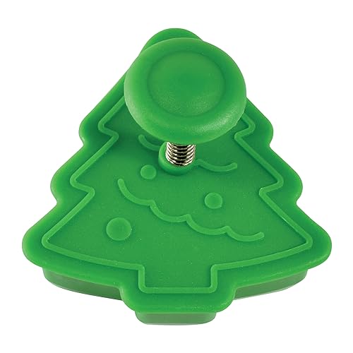 R&M Ornament stamper pressing a delicate ornament design on cookies