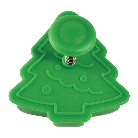 R&M Ornament stamper pressing a delicate ornament design on cookies