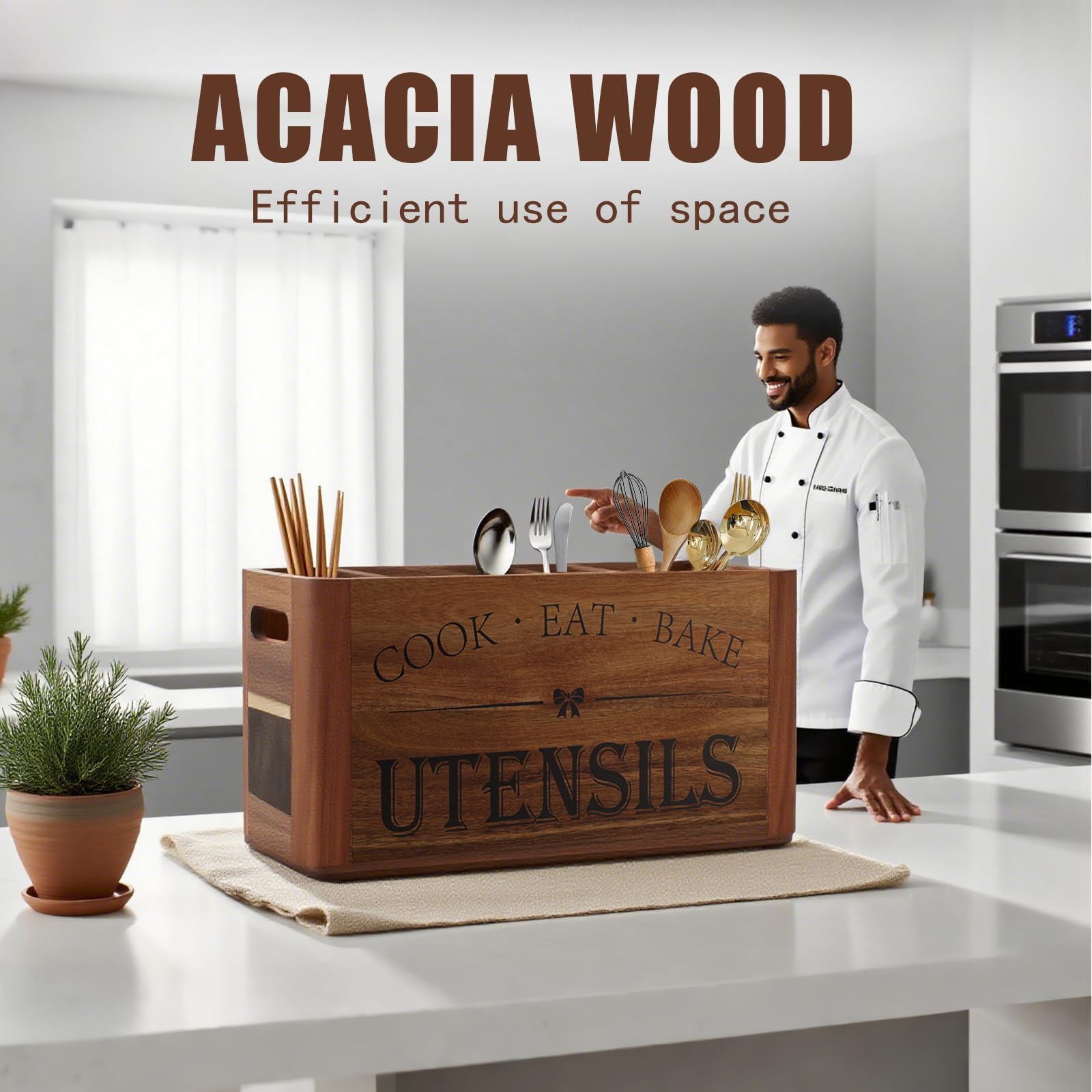 RMCOKGX acacia wood finish adds rustic charm to everyday cooking.