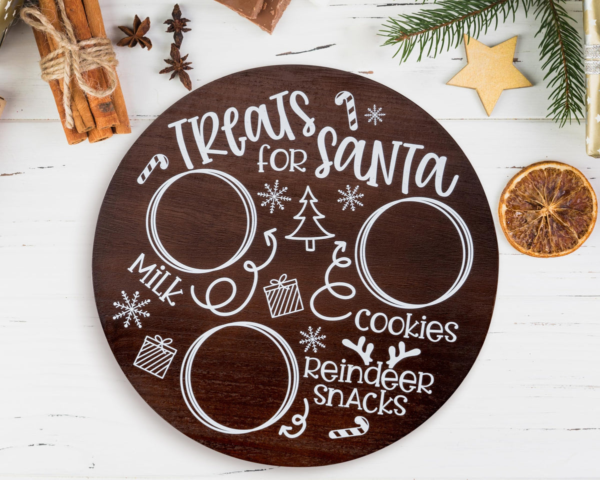 Rmeosye Santa cookie plate tray with festive design for Christmas cookies display